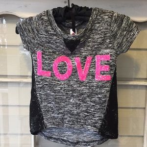 Total Girl 💕 LOVE 💕 Top, Girls M 10/12